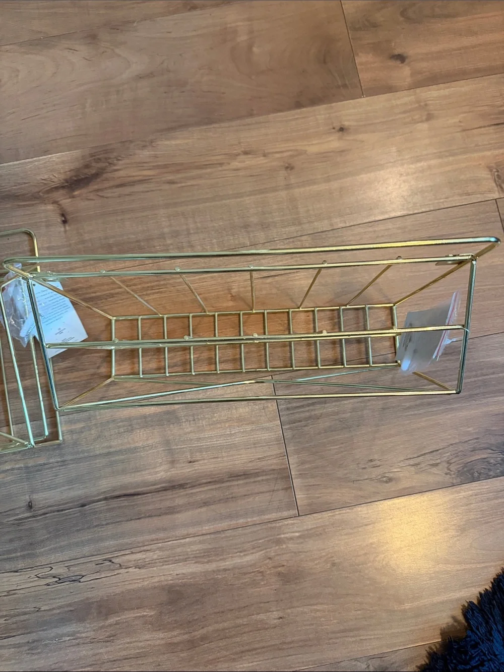 Gold Metal Wall File Organizer - Decorative Mail & Magazine Holder
